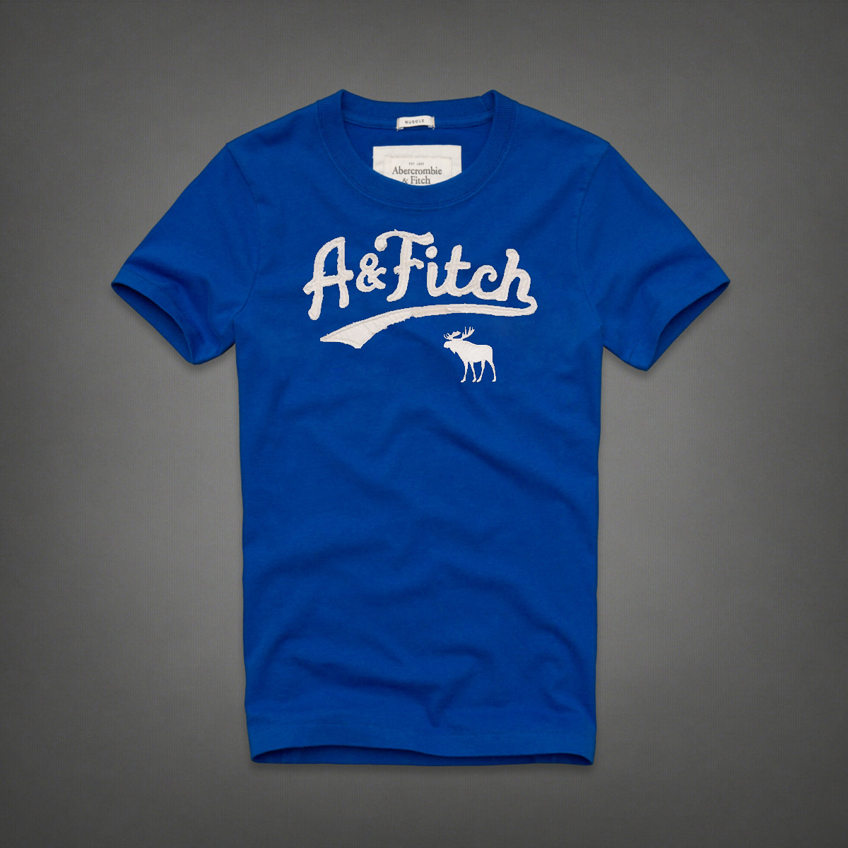 Abercrombie Fitch Hombres De Cuello Redondo Corto Remera AF5400